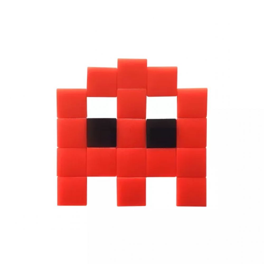 Invader fantôme - pixel box 20 - rouge
