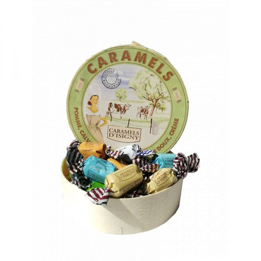 Boite ronde caramels d'Isigny - assortiment Normandie